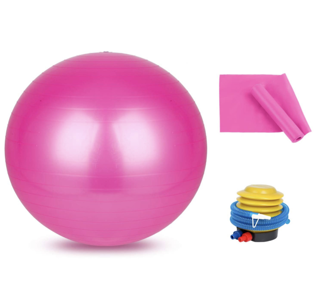 Yoga ball ลูกบอลโยคะ ลูกบอลออกกำลังกาย ฟิตเนส ขนาด 65 cm. (ฟรีที่ปั้มลม)