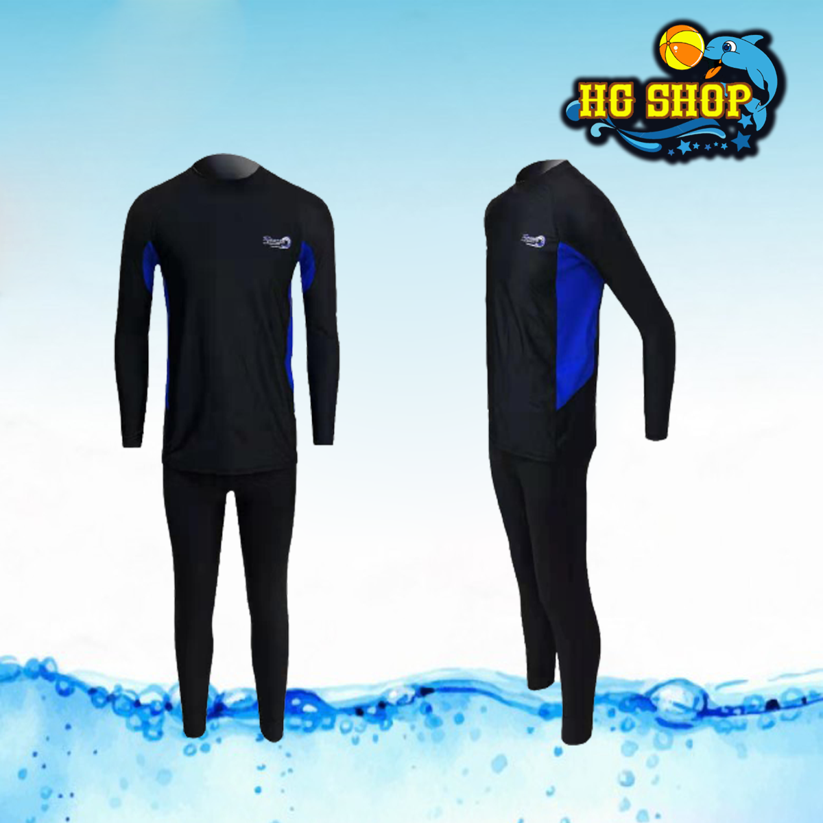 ชุดว่ายน้ำผู้ชาย รุ่น 91014 เซต 2 ชิ้น เสื้อแขนยาว+กางเกงขายาว