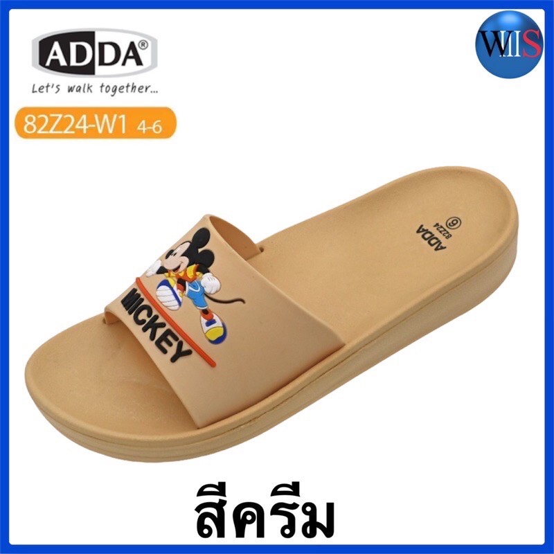 ADDA รองเท้าแตะแบบสวม ลายลิขสิทธิ์ MICKEY MOUSE รุ่น 82Z24-W1