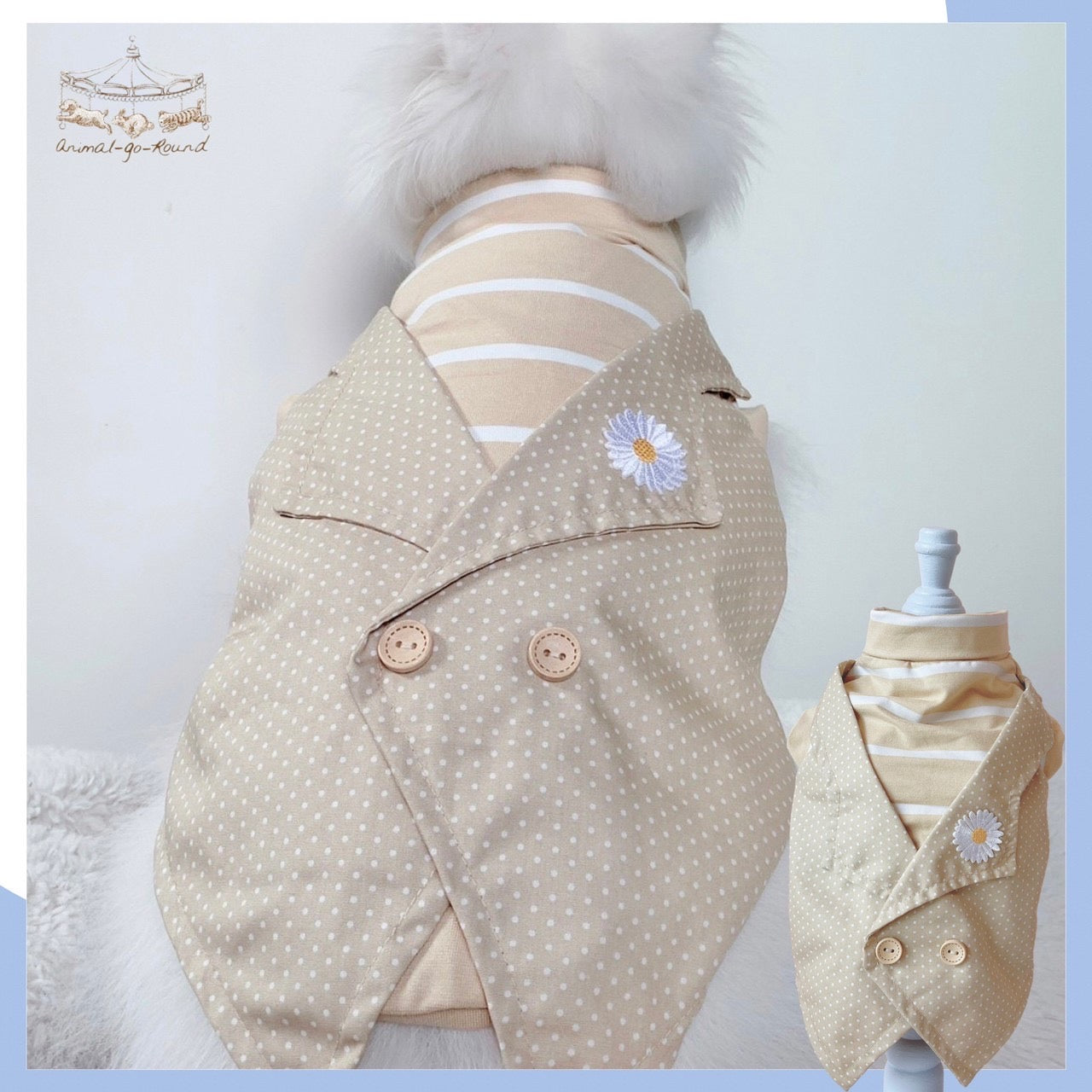 Animal-Go-Round เสื้อผ้าเครื่องแต่งกาย สัตว์เลี้ยง, หมา, แมว, สุนัข รุ่น Smith-Beige Daisy ราคา 590 บาท*ส่งฟรี