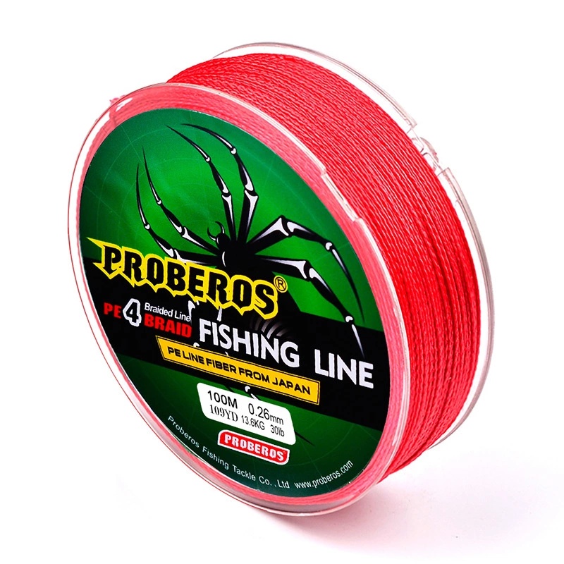 1-2 วัน (ส่งไว ราคาส่ง) สาย PE ถัก 4  สีเทา, สีฟ้า,สีแดง,สีเหลือง,สีเขียว เหนียว ทน ยาว 100 เมตร  [ 555 MALL] Fishing line wire Proberos