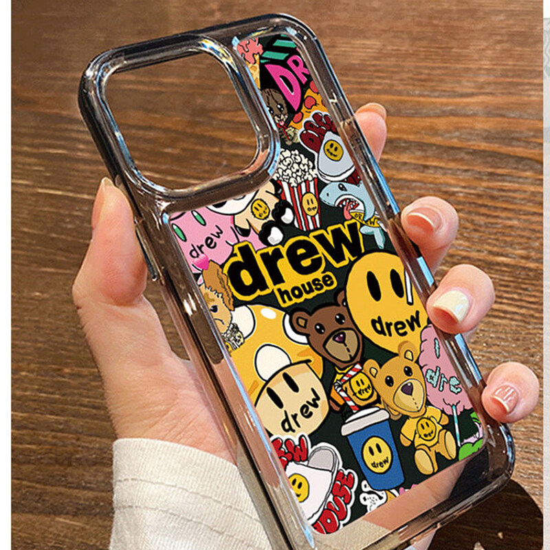 Ốp phone Silicon TPU soft transparent print cute patterns for iPhone 14 11 13 12 Pro max Xs XR x 8 7 6s Plus