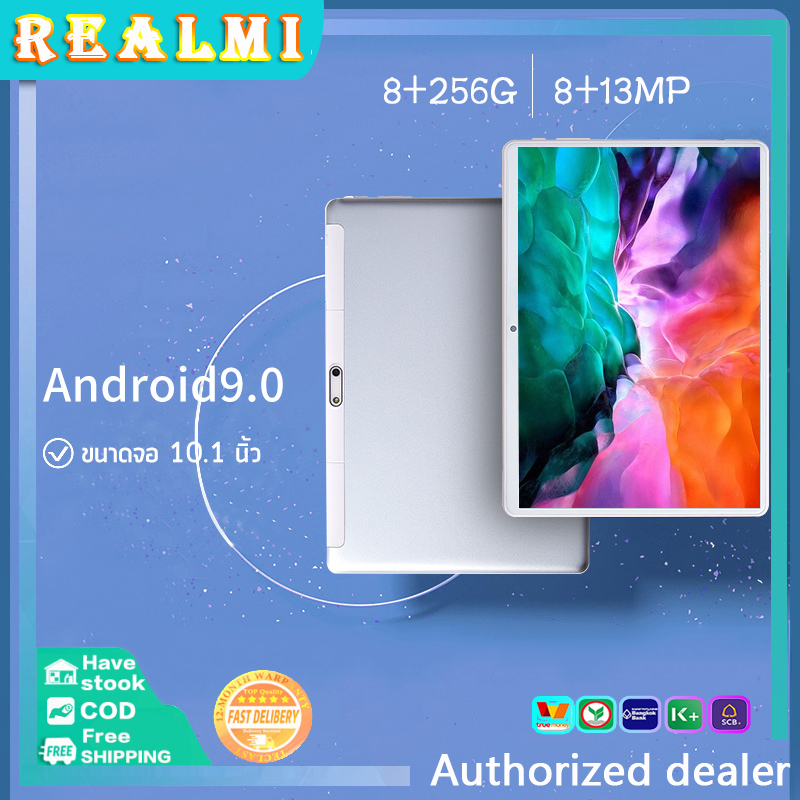 Realmi ใหม่ tablet แท็บเล็ตราคาถูก Android 9.0 RAM8G ROM256G แท็บเล็ต โทรได้4g/5G รองรับภาษาไทย ใส่ซิมโทรได้ android แทบเล็ตราคาถูก เมนูไทย Playstore ไอเเพ็ด จอใหญ + Dual sim dual standby แท็บเล็ตถูกๆ ไอแพดราคาถูก