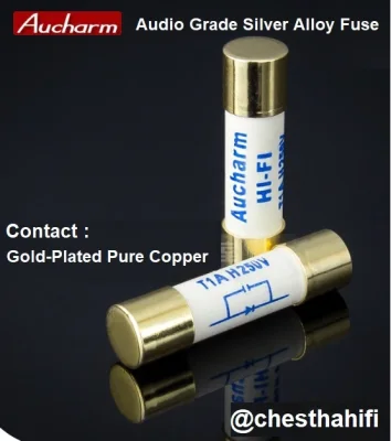 1 ชิ้น ฟิวส์ Aucharm Audio Grade Silver Alloy ขั้ว Gold-Plated Pure Copper (3)