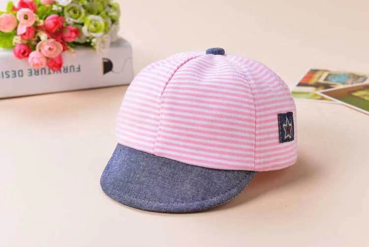 Babyonlineหมวกผ้าฝ้ายลายจุดและลายทางสำหรับเด็ก(Y062)B2