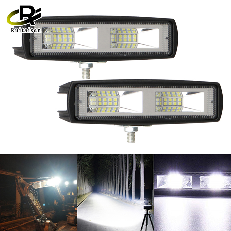 ไฟหน้า LED 48W แถบไฟ LED สำหรับทำงานไฟตัดหมอก12-30V สำหรับรถพ่วงรถแทรกเตอร์รถจักรยานยนต์ไฟทำงานออฟโรด LED ราคา 167 บาท*ส่งฟรี