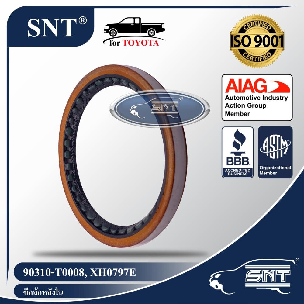 SNT ซีลล้อหลังใน, Oil Seal - TOYOTA ( โตโยต้า ) รุ่น HILUX VIGO CHAMP (วีโก้แชมป์), SMART ปี 2008-2012, REVO (รีโว่) 2WD 4WD P/N 90310-T0008,XH0797E ราคา 66 บาท*ส่งฟรี