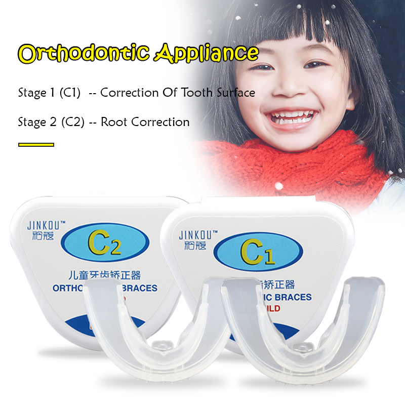 ยางครอบฟันเด็ก ยางกันฟัน สำหรับเด็ก 7-12ปี ฟันยาง ฟันยางนอนกัดฟัน Apply to Orthodontic Appliance   Silicone Simulation Braces Anti-molar Braces for Night MY159