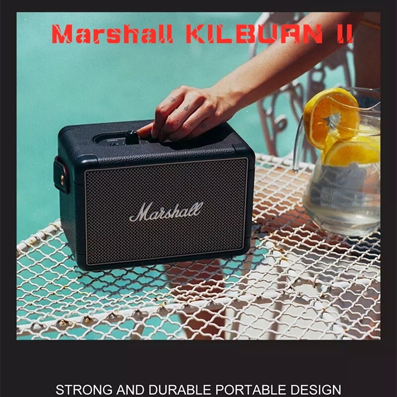 มาร์แชลล์ ลำโพงบลูทูธ Marshall KILBURN II ลำโพง ของแท้ Speaker Portable Wireless Bluetooth Speakers ลำโพงบลูทูธ เครื่องเสียง Black ลำโพงกลางแจ้ง บลูทูธไร้สาย E37