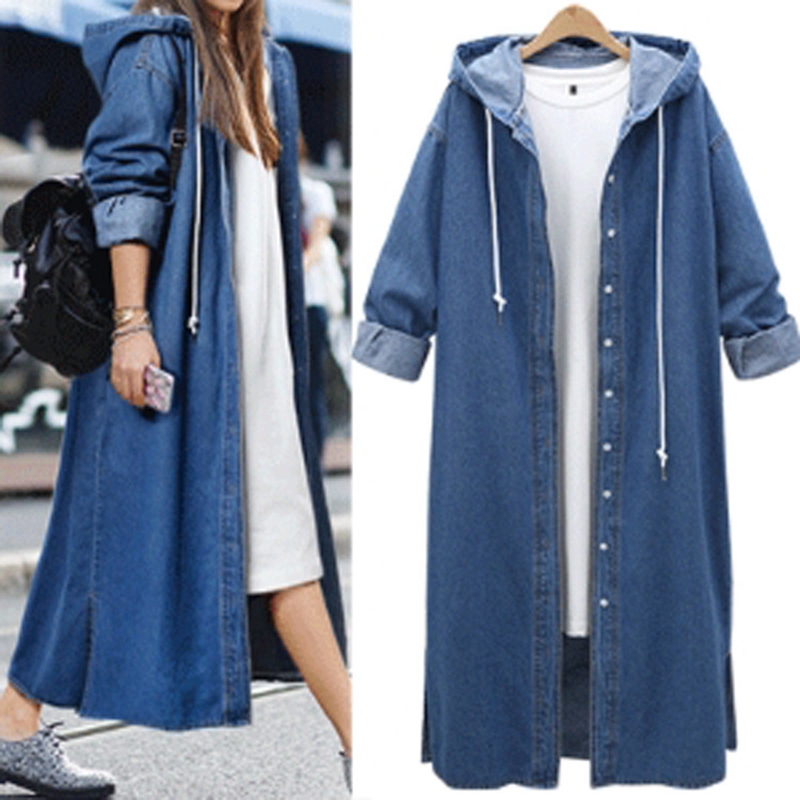 jean coat with hood