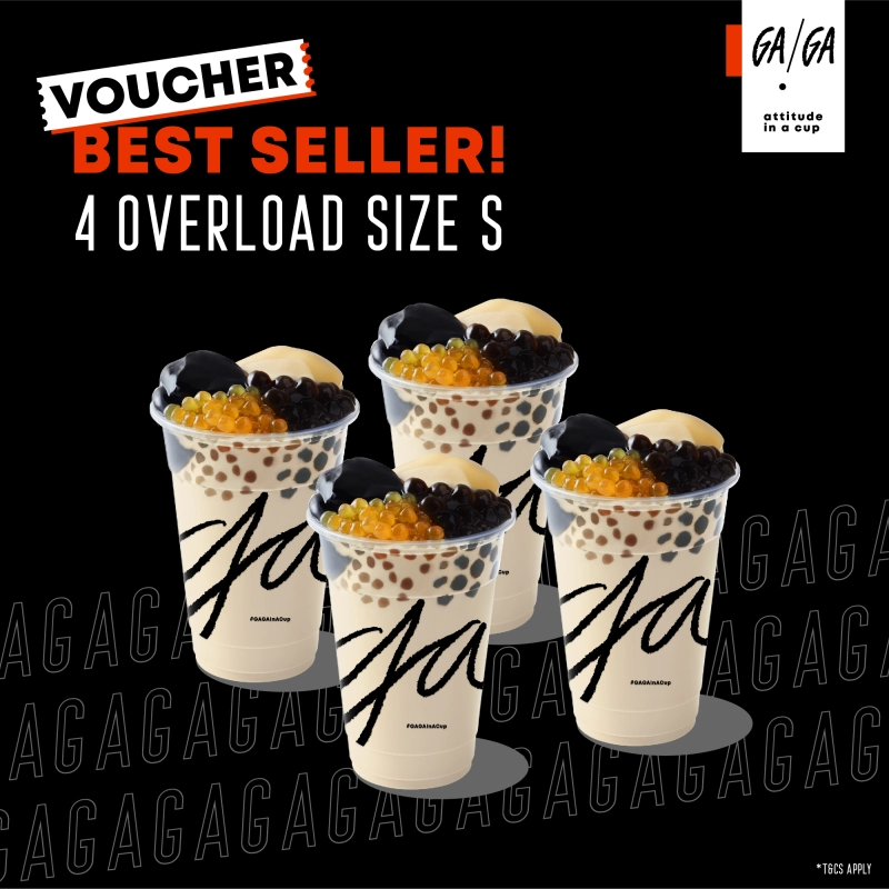ภาพหน้าปกสินค้าE-vo GAGA Attitude In A Cup Set: Overload size S 4 glasses คูปอง เครื่องดื่ม Overload ขนาดเล็ก 4 แก้ว