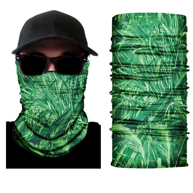 ใบป่า Bionic ทหารต่อสู้ Camouflage Boa พิมพ์ Magic กลางแจ้งผ้าพันคอผ้าพันคอ Bandanas ฝาครอบโจรสลัด
