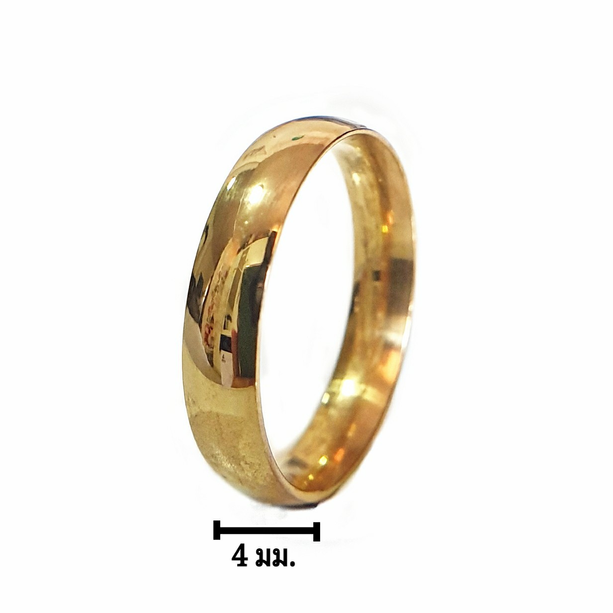 แหวนทองรุ่นเงาใส แหวนปลอกมีด สแตนเลส 18K ทองไม่ลอก ไม่ดำ มีไซส์ใหญ่ 67# ทนทาน ตลอดอายุการใช้งาน แหวนเกลี้ยง
