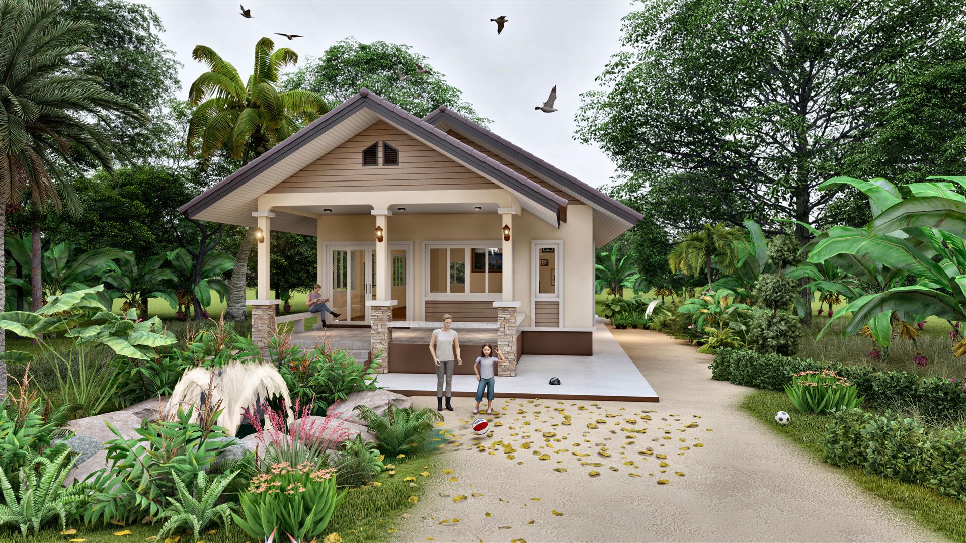 แบบบ้านชั้นเดียวบ้านอุทุมพรพิสัย BluePrint-0087(แบบก่อสร้าง) พร้อมขออนุญาตและยื่นกู้ธนาคาร