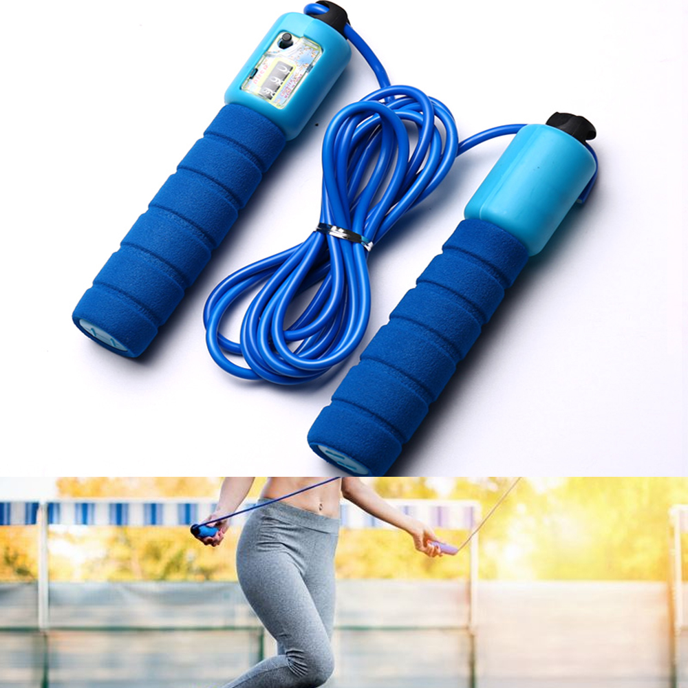 RULERING Hot PVC/Braided Rope Body Building Sports Accessories Anti Slip Handle Skip Rope Jump Ropes Electronic Counting