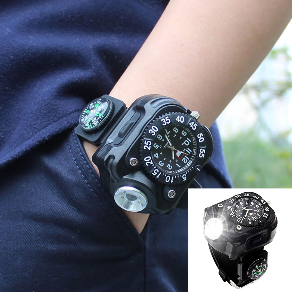 wrist watch with led flashlight