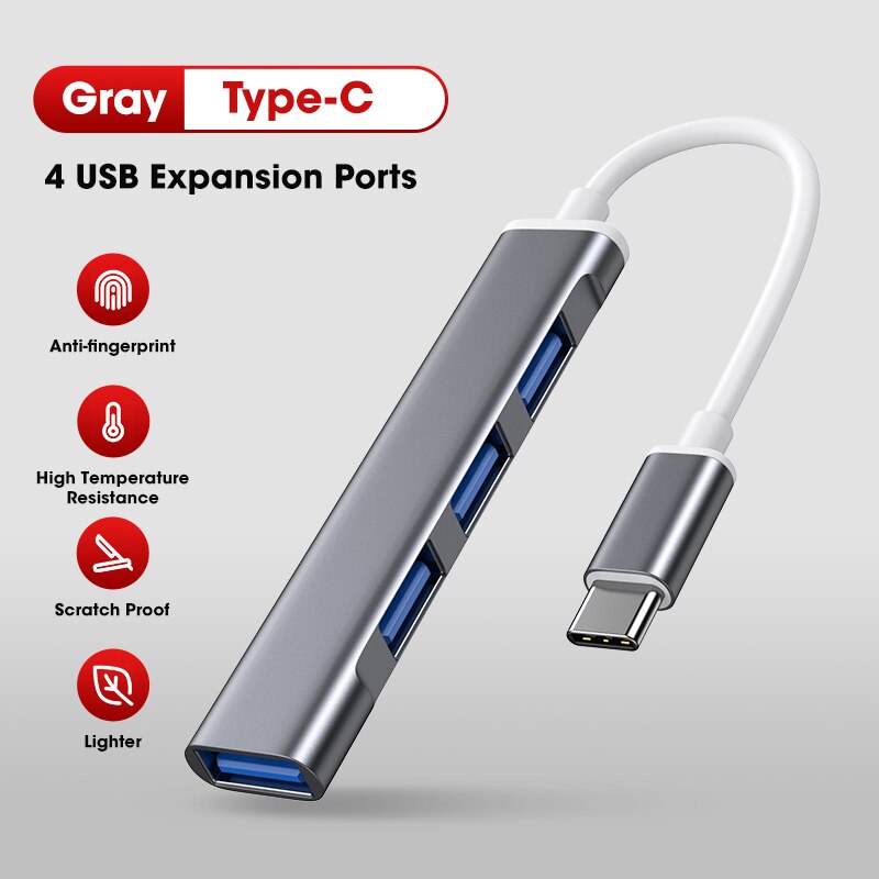 Type C ฮับ USB C เพื่อหลาย USB 3.0ฮับอะแดปเตอร์ D Ock สำหรับ MacBook หัวเว่ย Mate 40คอมพิวเตอร์ USB-C 3.0 S Plitter การ์ดเครือข่าย USB Lan
