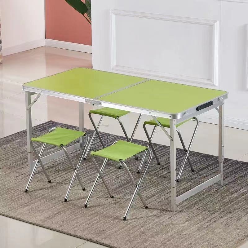 [พร้อมส่ง] โต๊ะปิคนิค โต๊ะแคมป์ โต๊ะและเก้าอี้อลูมิเนียม โต๊ะและเก้าอี้พับ โต๊ะเอนกประสงค์ โต๊ะพับเอนกประสงค์ โต๊ะพับกลางแจ้ง โต๊ะพับในร่มและกลางแจ้ง โต๊ะพับเอนกประสงค์พร้อมเก้าอี้พับ 4 ตัว พกพาสะดวก ราคาประหยัด