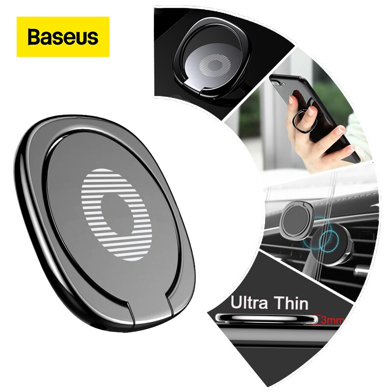 Baseus nhẫn đeo ngón tay giá đỡ điện thoại cho điện thoại iphone nhẫn kim loại giá đỡ điện thoại di động hỗ trợ giá đỡ điện thoại từ tính phụ kiện giá đỡ