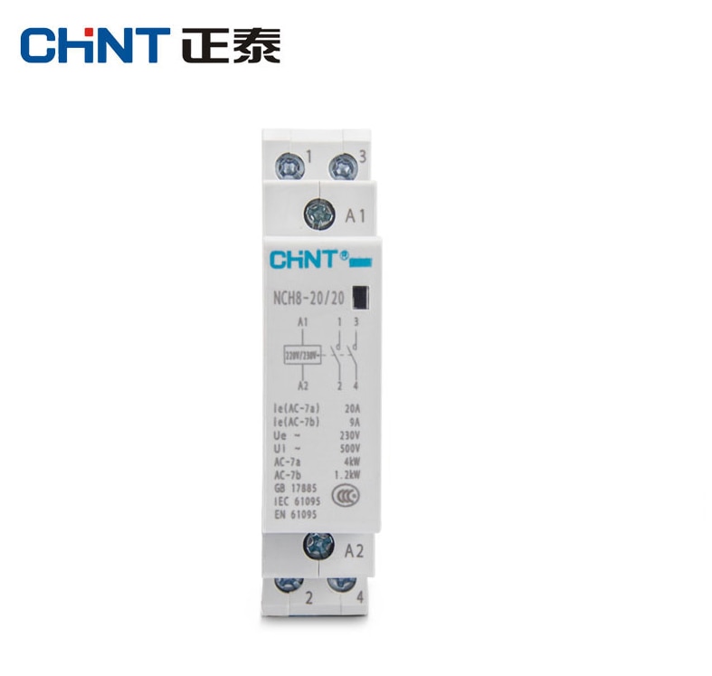 CHINT NCH8-20 Modular AC household Contactor 220V 230V AC 20A 1NO 1NC 2NO 2NC