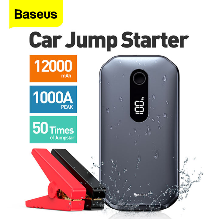 Baseus Car Battery Starters 1000A Peak 12000mAh Portable Jump Starters (Up to 6.0L Gas or 3.5L Diesel Engine) 12V Portable Car Battery Power ราคา 3,259 บาท*ส่งฟรี