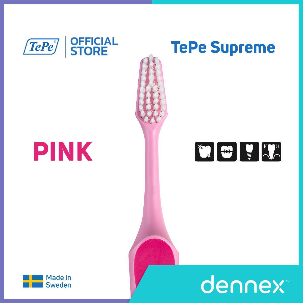 TePe Supreme แปรงสีฟันขนนุ่ม 2 ระดับ แปรงสีฟันเทเป้ สุพรีม  by Dennex