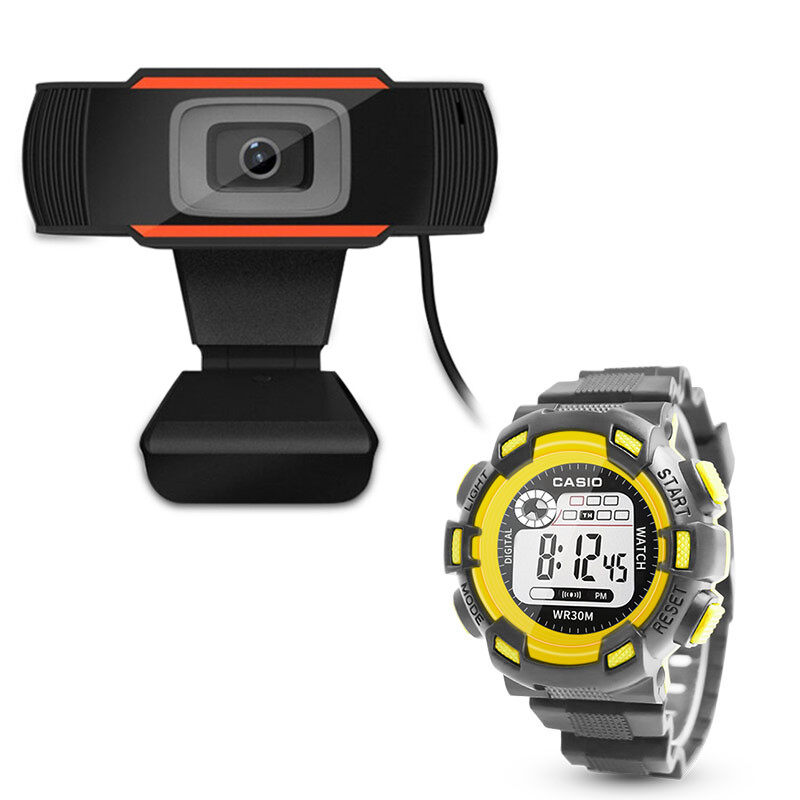 มาพร้อมนาฬิกาสปอร์ต Casio ฟรี / Webcams กล้องเครือข่าย Webcam 1080P หลักสูตรออนไลน์ กล้องคอมพิวเตอร์ การประชุมทางวิดีโอ อุปกรณ์การสอน การเรียนรู