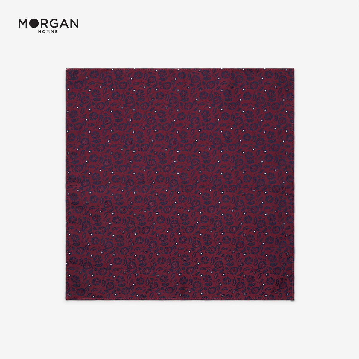 Morgan Homme ผ้าเช็ดหน้า ผ้าใส่กระเป๋าสูทออกงาน  Pocket Square รุ่น TITUS 01 สีน้ำตาล และสีแดง