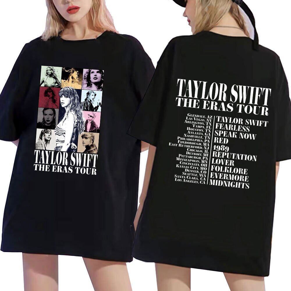 Taylor The Eras Tour 2023 World Tour T Shirt Men Women Aesthetic Short Sleeve Cotton T-shirt y2k  Harajuku Oversized T Shirts