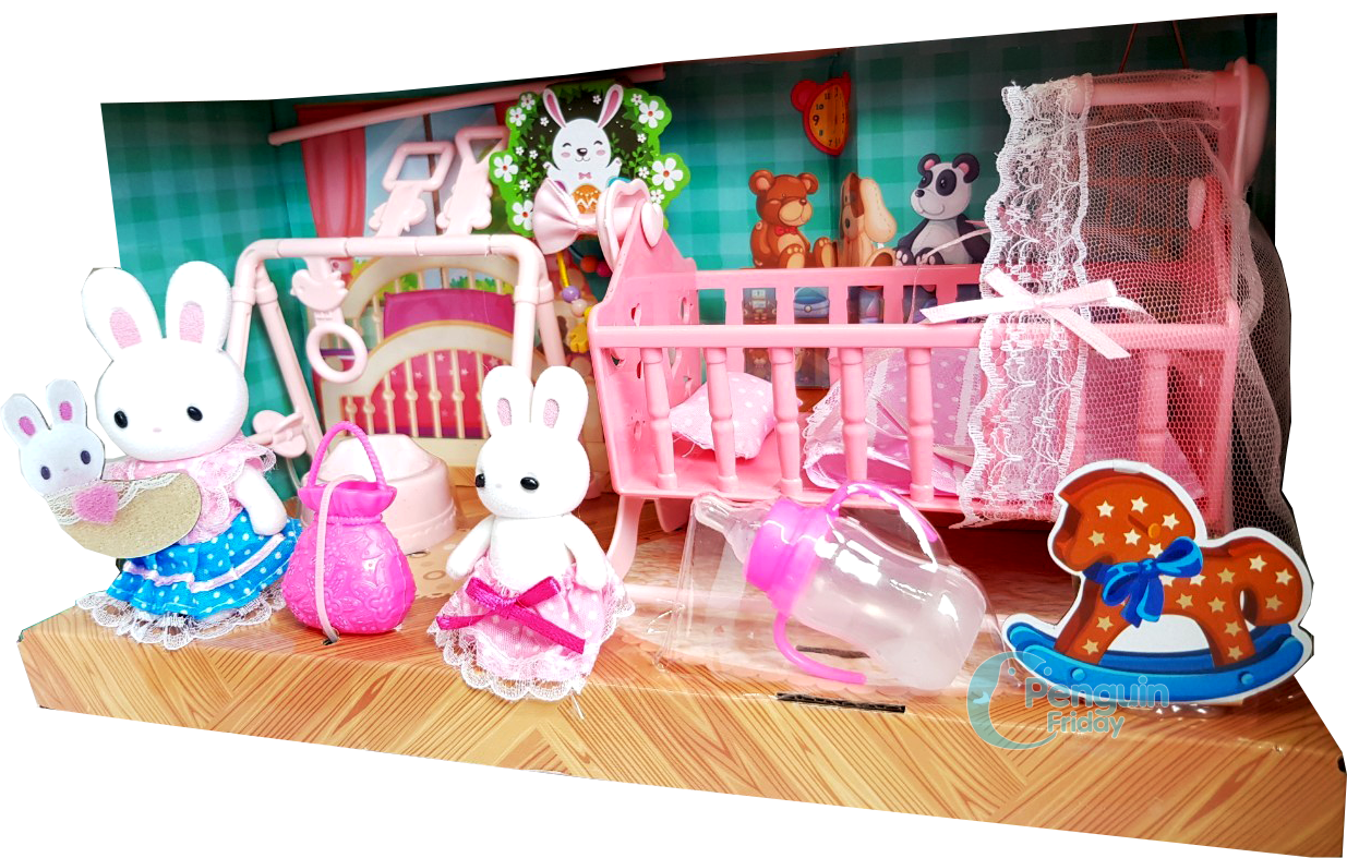 บ้านตุ๊กตากระต่ายน้อย บ้านกระต่ายซิลวาเนียน Rabbit House Play Set ของเล่นเด็กบ้านตุ๊กตากระต่ายน้อย บ้านตุ๊กตาหมีน้อย