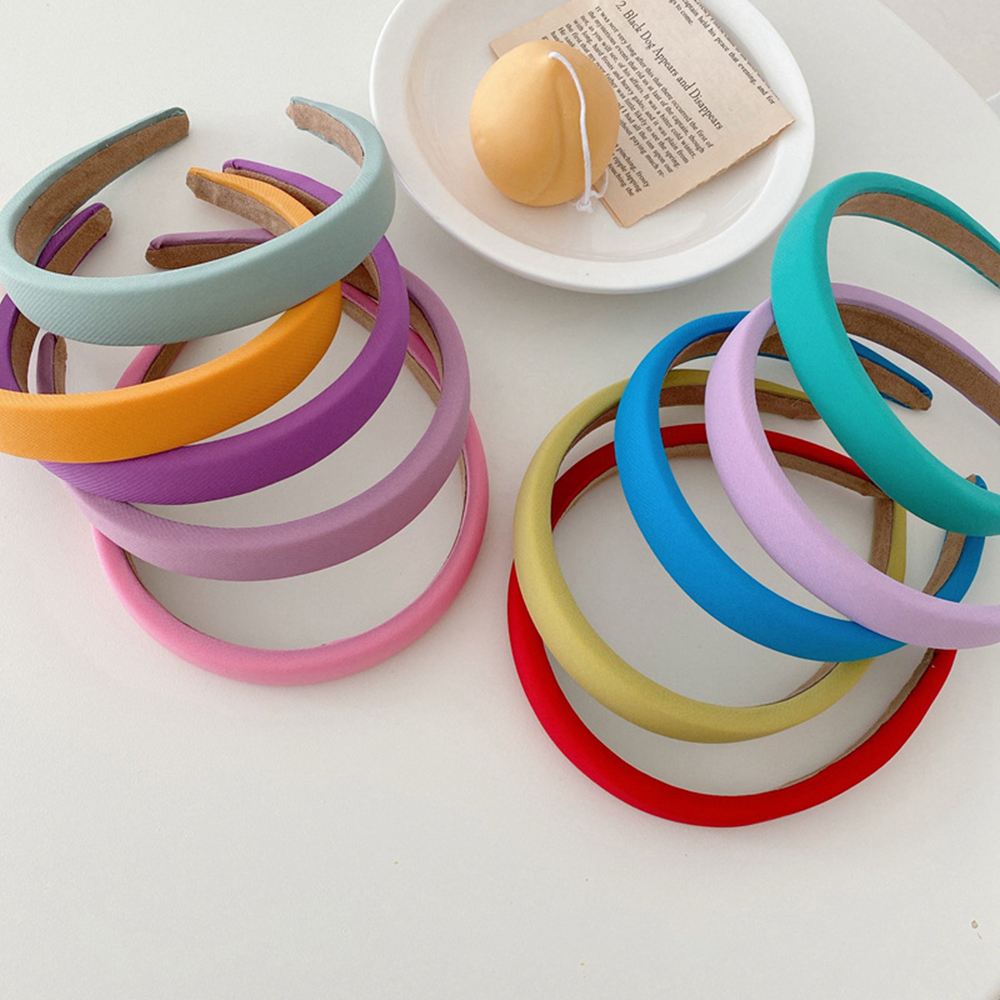 YEWR4 Candy สีเข้มยืดหยุ่น DIY ผม Hoop ซาตินฟองน้ำ Headband