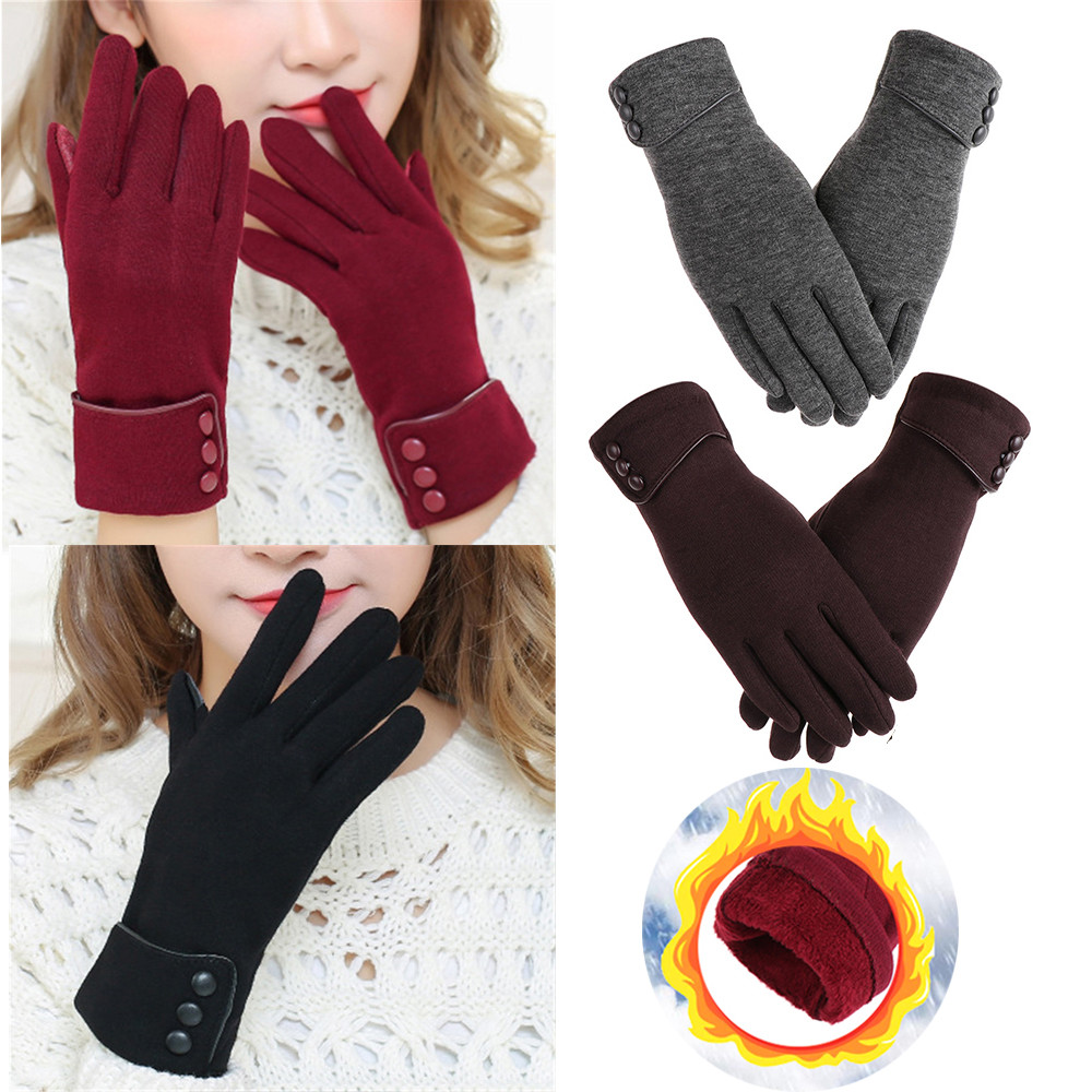 AFTERWARD New Fashion Thicken Winter Warm Graceful Plus Velvet Touch Screen Gloves Driving Mittens Skiing Gloves
