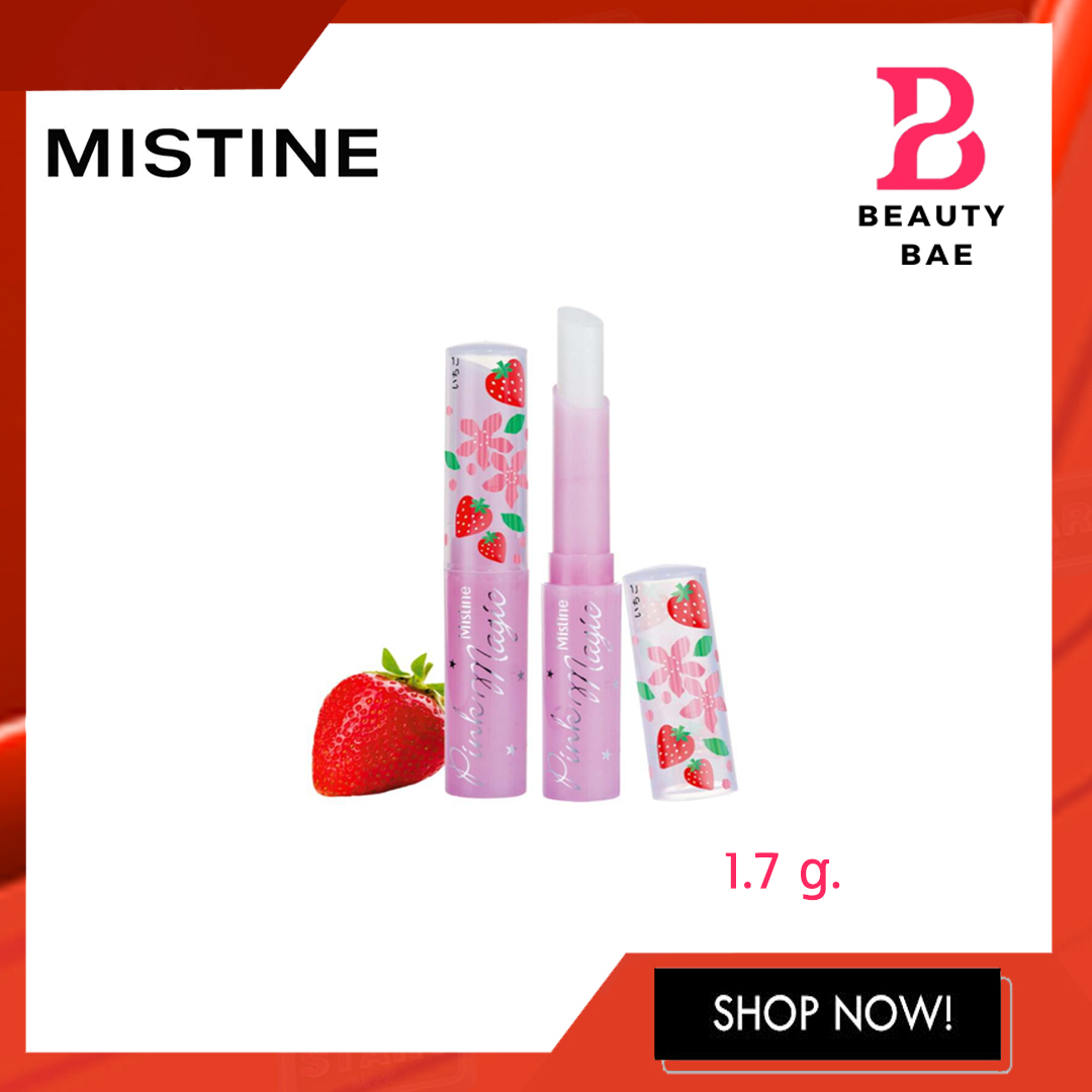 Mistine ลิปมัน เปลี่ยนสี มิสทีน Pink Magic Lip Plus Vitamin E Strawberry