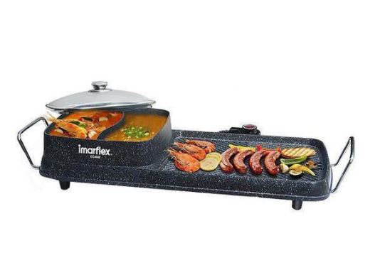 IMARFLEX เครื่องปิ้งย่างอเนกประสงค์ รุ่น EG-648 ปรับอุณหภูมิทำงานแยกเป็น 2 ส่วน คือฝั่งย่าง และฝั่งต้ม เคลือบ Non-stick กำลังไฟ 2,800 วัตต์ ราคา 1,739 บาท*ส่งฟรี