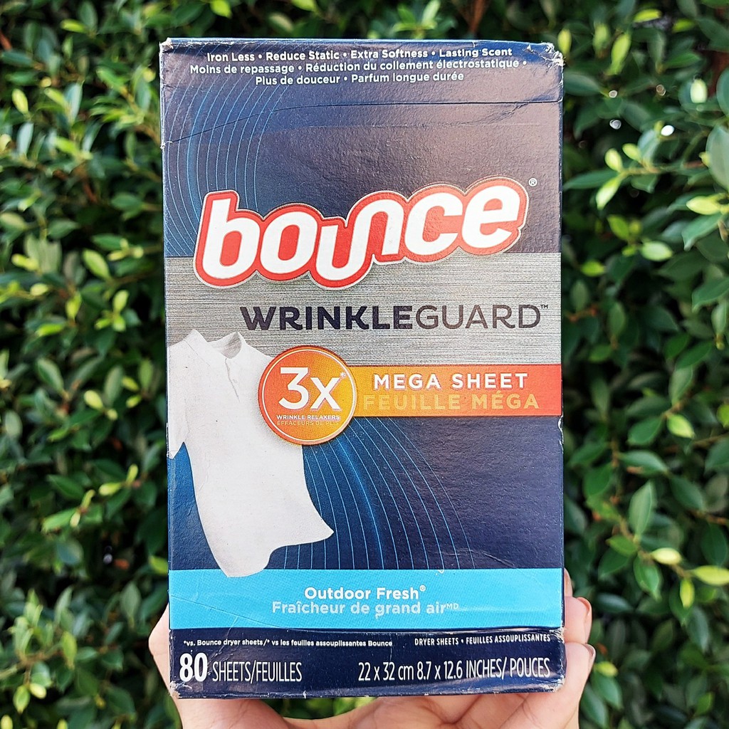 แผ่นอบผ้า ลดรอยยับ กลิ่นหอมสดชื่น แผ่นใหญ่ขึ้น WrinkleGuard Mega Sheet Outdoor Fresh Dryer Sheets (Bounce®) Fabric Softener ราคา 816 บาท*ส่งฟรี