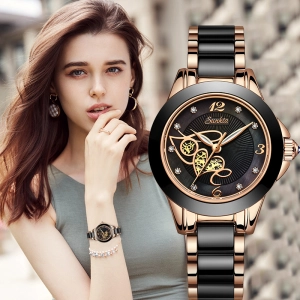 ภาพหน้าปกสินค้าSUNKTA นาฬิกาผู้หญิงเพชรควอตซ์เซรามิคนาฬิกาข้อมือผู้หญิงหญิงด้านบนกันน้ำแบรนด์หรูนาฬิกาแฟชั่น ที่เกี่ยวข้อง