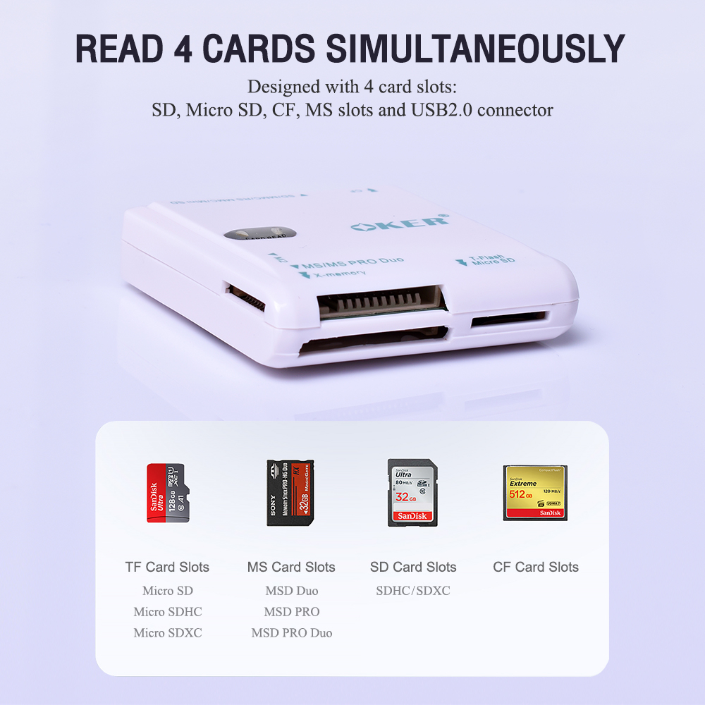 ?ส่งเร็ว?ร้านDMแท้ๆ OKER C-2001 USB 2.0 All in One Card Reader/Writer ตัวอ่านการ์ด อ่านการ์ดได้อย่างครอบคลุม #DM