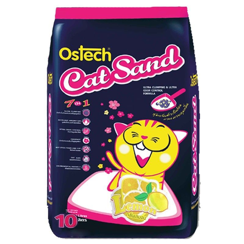 ทรายแมว ดับกลิ่นดี Ostech (ออสเทค) ทรายแมว ขนาด 10 Lพรีเมี่ยมถุงน้ำเงิน