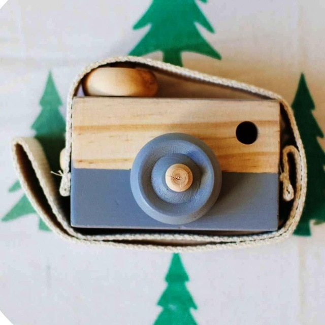 ของเล่นกล้องไม้แขวนสไตล์นอร์ดิกสำหรับเด็ก,ของเล่นไม้ของขวัญตกแต่งห้องขนาด9.5*6*3ซม. ของเล่นไม้สำหรับเด็ก