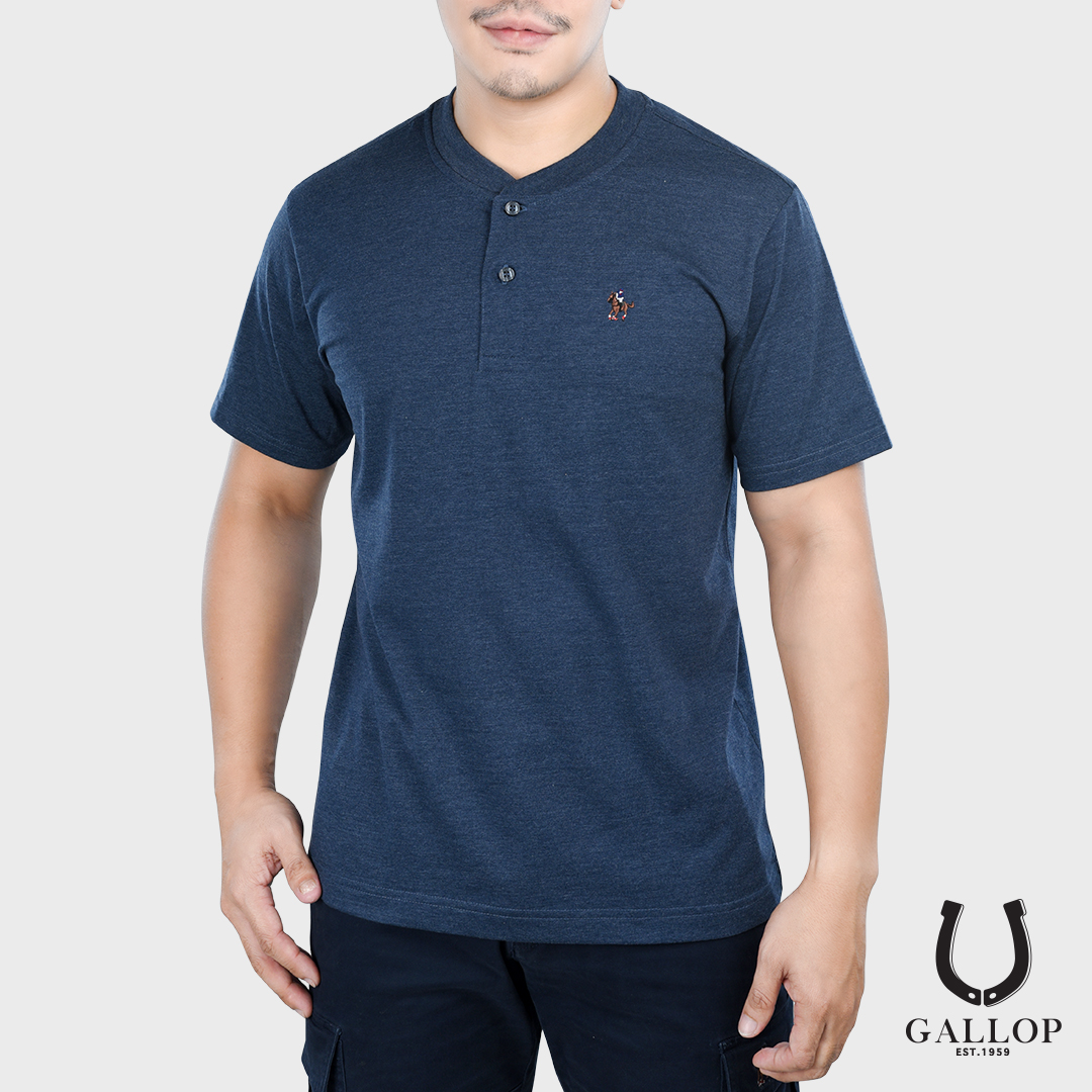 GALLOP : เสื้อยืดคอกระดุม T-SHIRT (Henley neck)  GT9043 ราคาปรกติ 790.-