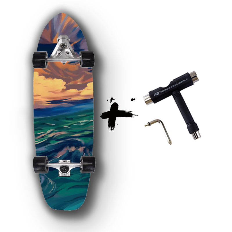 พร้อมส่ง! เซิร์ฟสเก็ต surfskate CX7 เซิฟสเก็ตบอร์ด Tiktok Skateboard CX7รถบรรทุก สามารถแกว่ง เครื่องมือของขวัญ