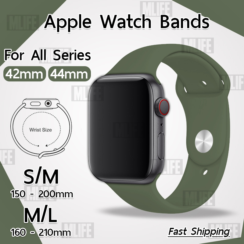 สาย ซิลิโคน สำหรับ นาฬิกา Apple Watch 42mm หรือ 44mm ซีรีย์ SE 6 5 4 3 2 1  - สายนาฬิกา Replacement Silicone Band for Apple Watch Series 1, 2, 3, 4, 5 44 mm 42 mm