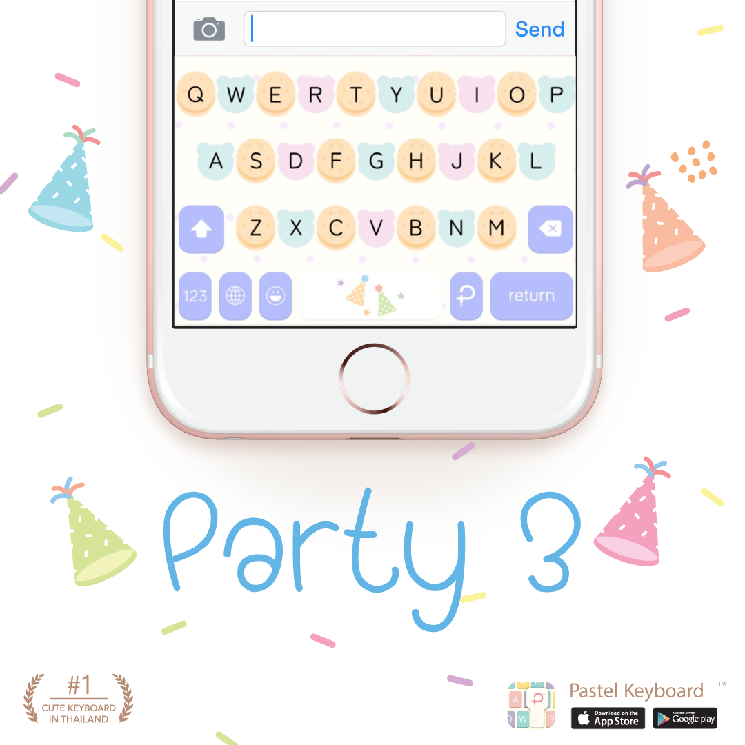 Party 3 Keyboard Theme⎮(E-Voucher) for Pastel Keyboard App ราคา 69 บาท*ส่งฟรี