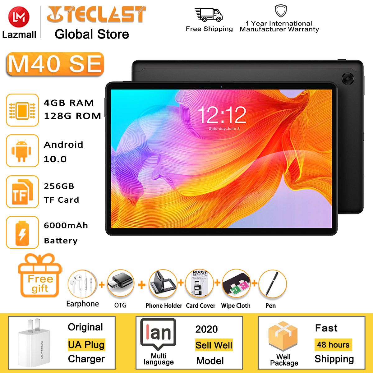 New arrival Teclast M40SE android 10.0 original 4GB RAM+128GB ROM 10.1 inch high performance 4G full Netcom learning/office tablet