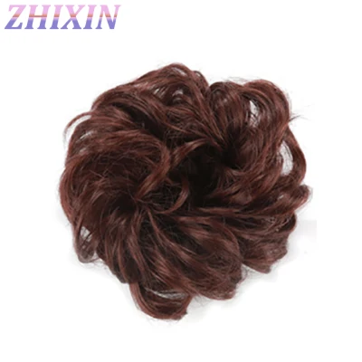 Zhixin Synthetic Fiber Curly Chignon Fake Hair Extension Bun Wig Hairpiece for Women (3)