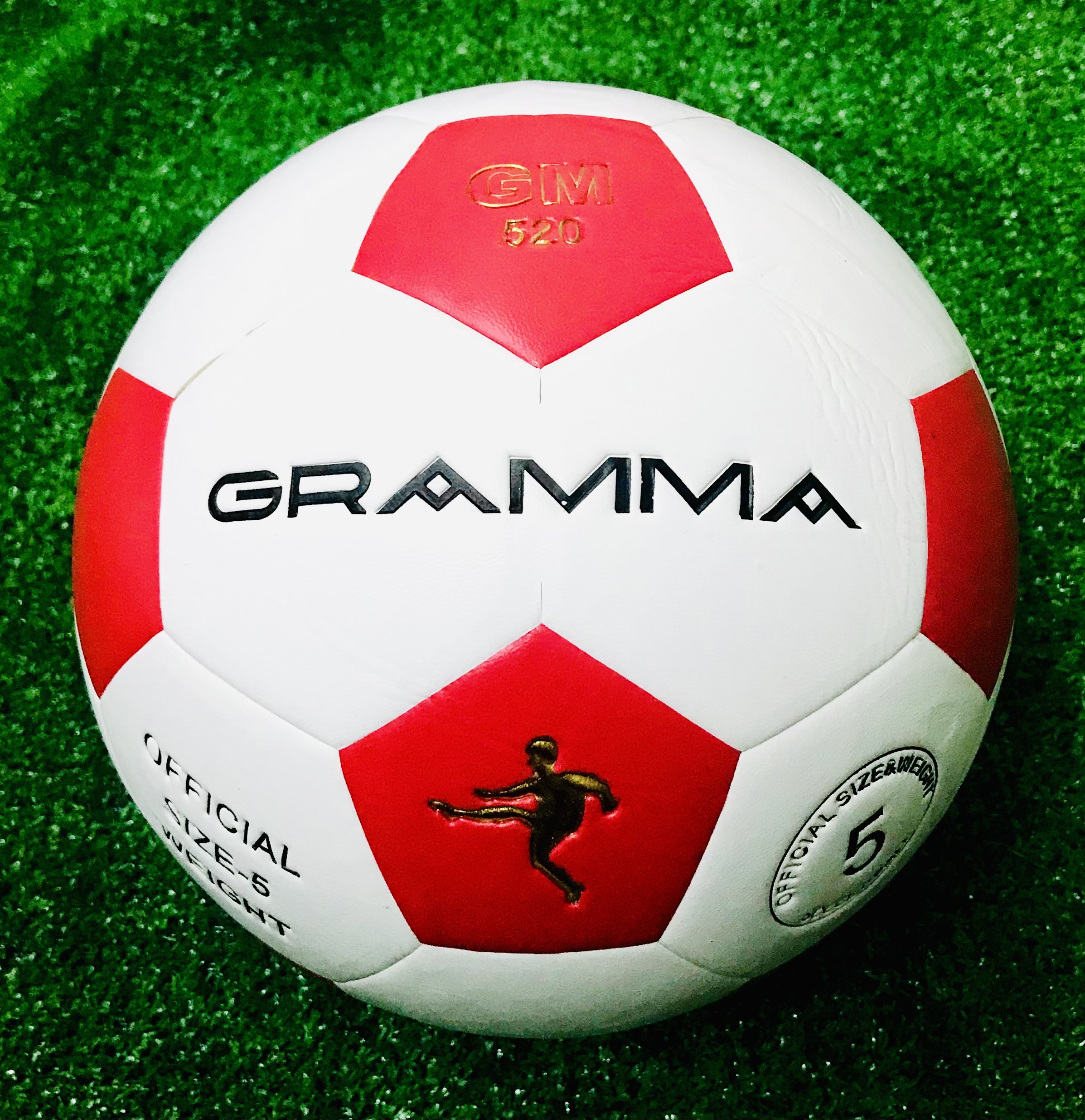 Gramma ลูกฟุตบอลหนังอัด เบอร์5 แกรมม่า แถมฟรี : ตาข่ายใส่ฟุตบอล และ เข็มสูบลม ออกใบกำกับภาษีได้