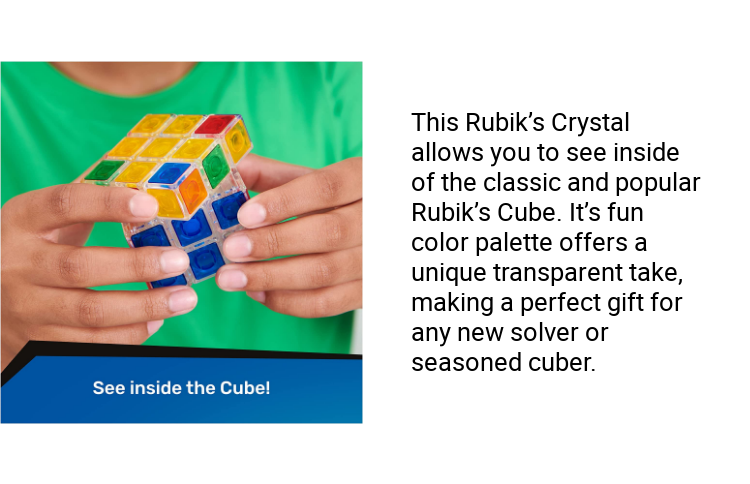 Rubik’s Crystal Würfel – Transparenter 3x3 Zauberwürfel, Kniffliges Geduldspiel Für Kinder & Erwachsene Ab 8