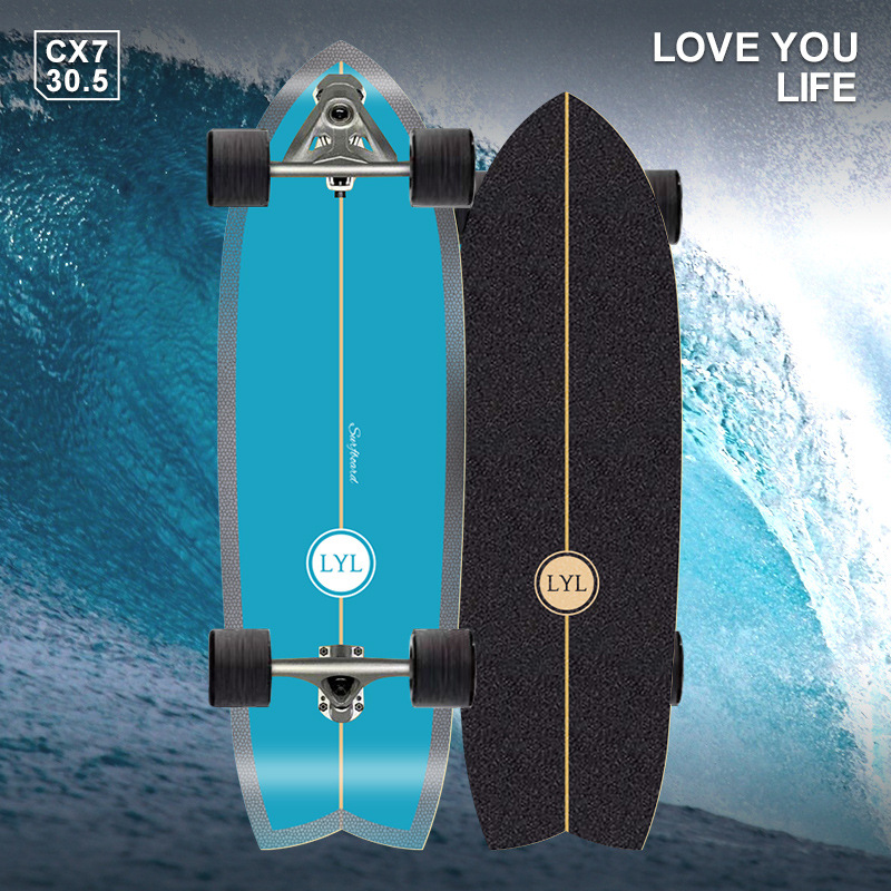 [79*23*13cm] surf skate CX7 สเก็ตบอร์ด เเท้ เซิฟสเก็ตบอร์ด เสก็ตบอร์ด สเก็ตบอด สเก็ตบอร์ดกระดานโต้คลื่นบก กระดานฝึกเล่นสกีจำลอง Ready to ship Pu Wheel