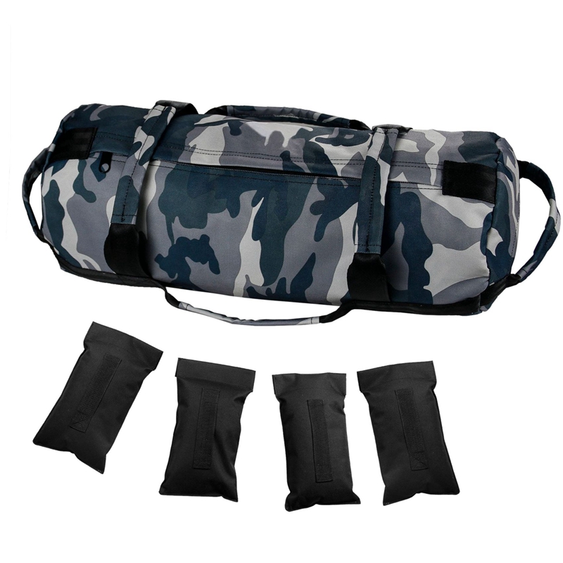 Fitness Heavy Duty Workout Sandbag ปรับได้4กระเป๋าใส่ของการฝึกอบรมถุงถ่วงน้ำหนักสำหรับยิมออกกำลังกาย