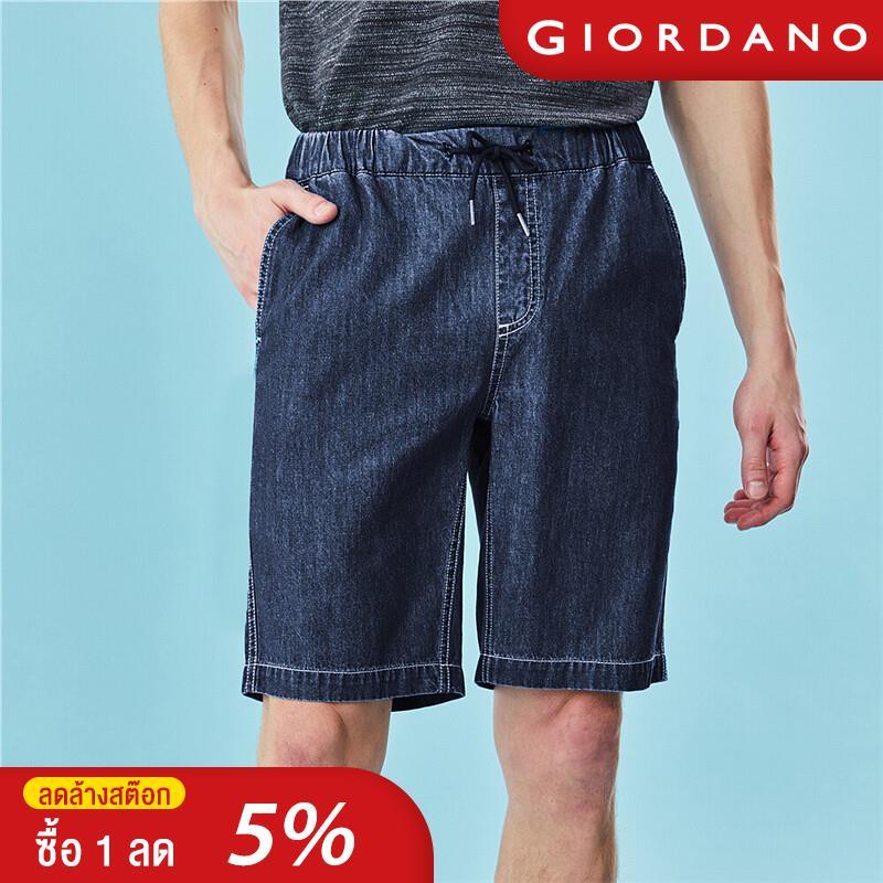 Giordano Men กางเกงยีนส์ขาสั้นแบบรัดเอว Free Shipping 01100342